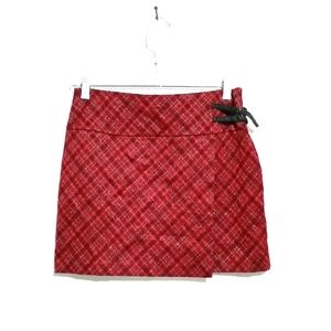 Express Red Tartan Mini Wrap Skirt Size S
